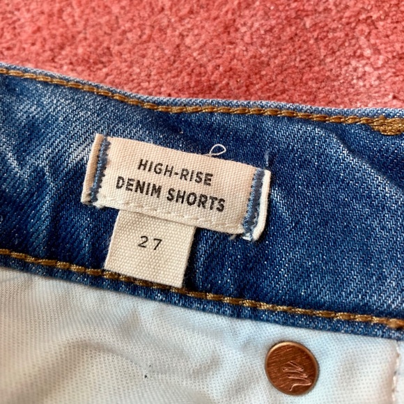 EUC Madewell High-Rise Button-Up Shorts - Picture 4 of 6